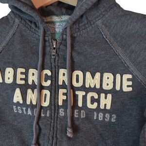 Abercrombie & Fitch Hoodie Junior Girls Small Y2K Vintage Zip-Up Logo Sweatshirt